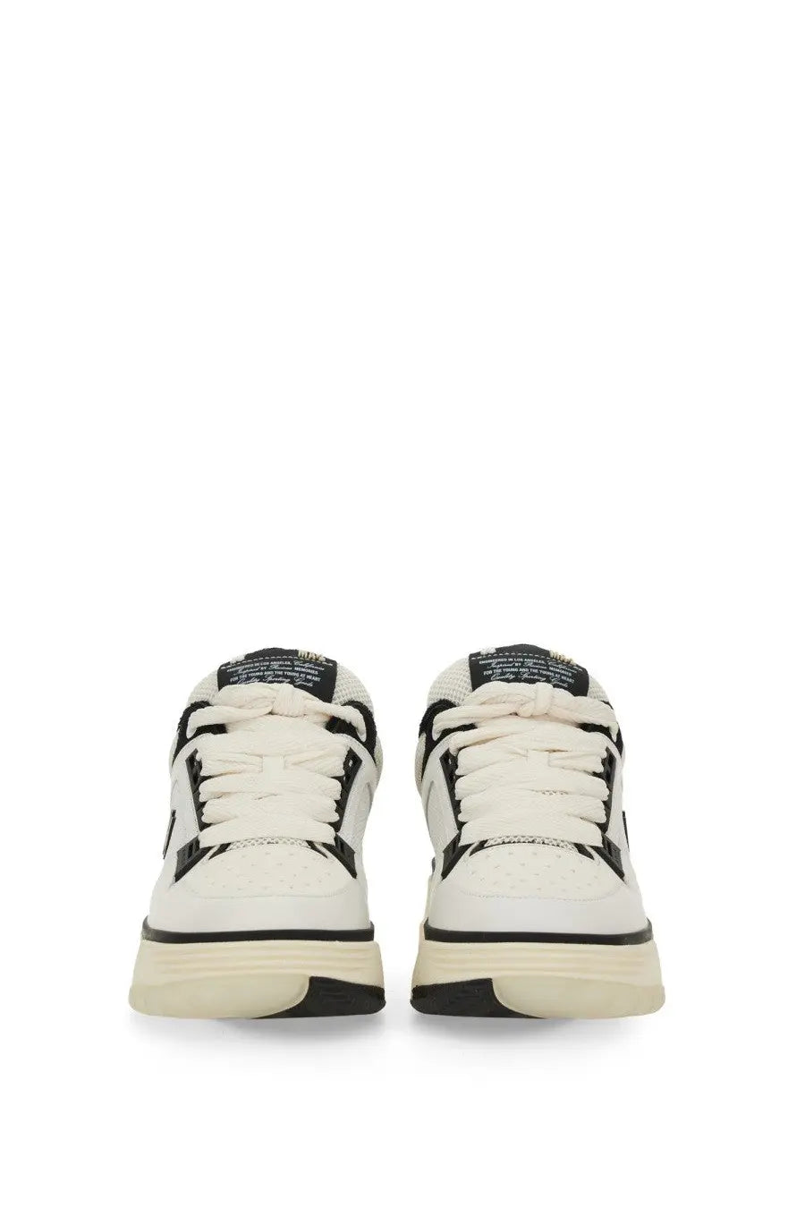 Amiri men’s sneaker MA white low-top with chunky sole white and black perforated leather upper