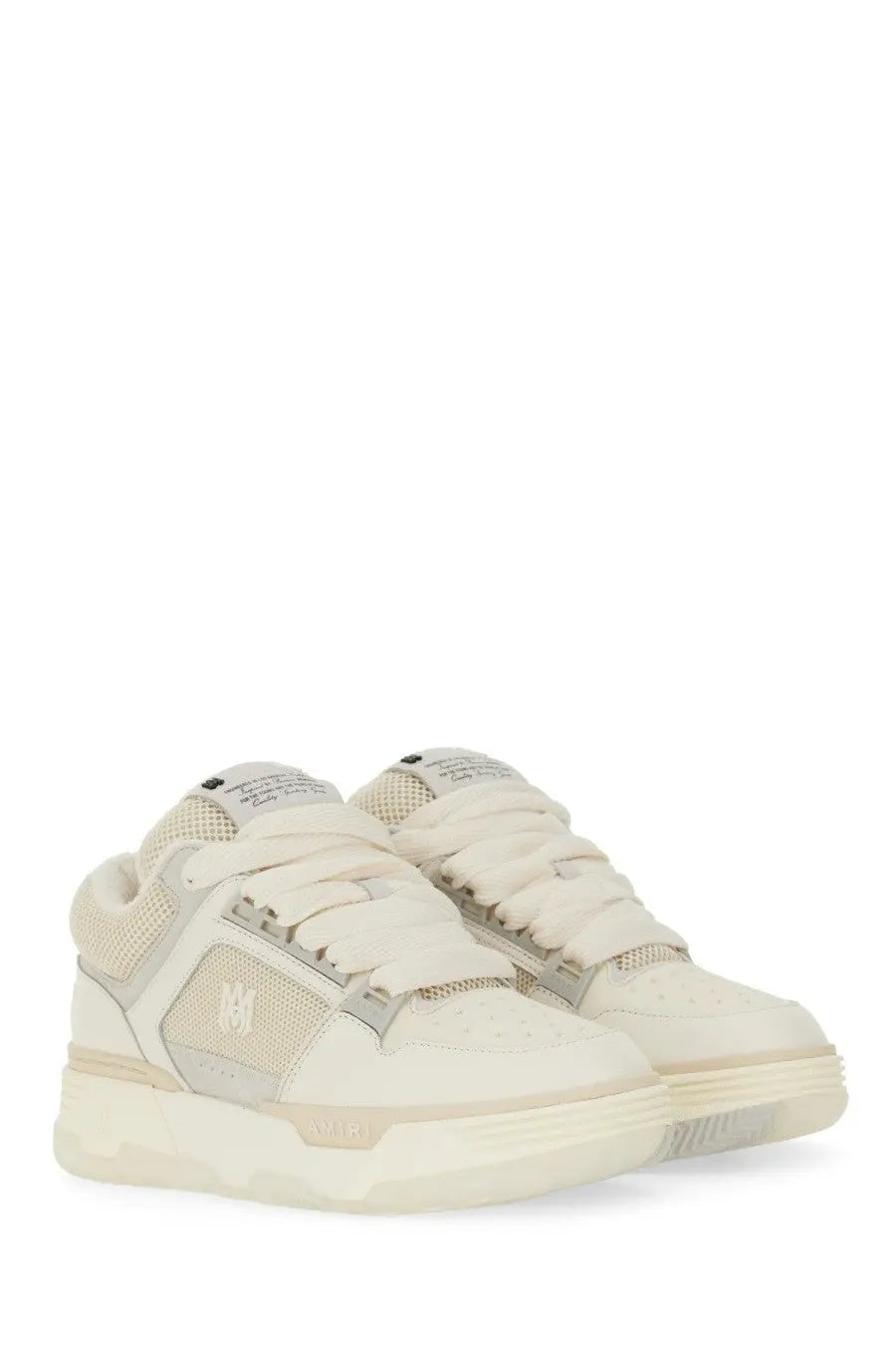Amiri men’s sneaker ma white cream low-top with mesh and synthetic leather upper and subtle side branding