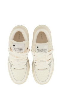Amiri men’s sneaker ma white cream-colored mesh and leather sneakers with chunky sole and ma-1 branding on the tongue