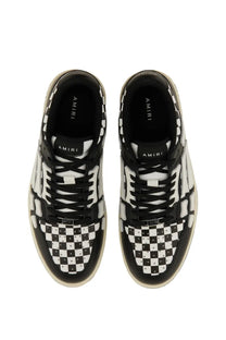 Amiri men’s sneaker skel black with black and white checkerboard pattern and sleek modern design