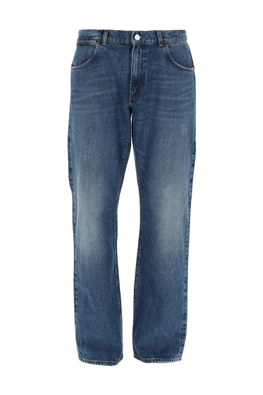 Amish supplies men’s jeans james wash crinkle blue dark blue denim with straight-leg cut and subtle fading