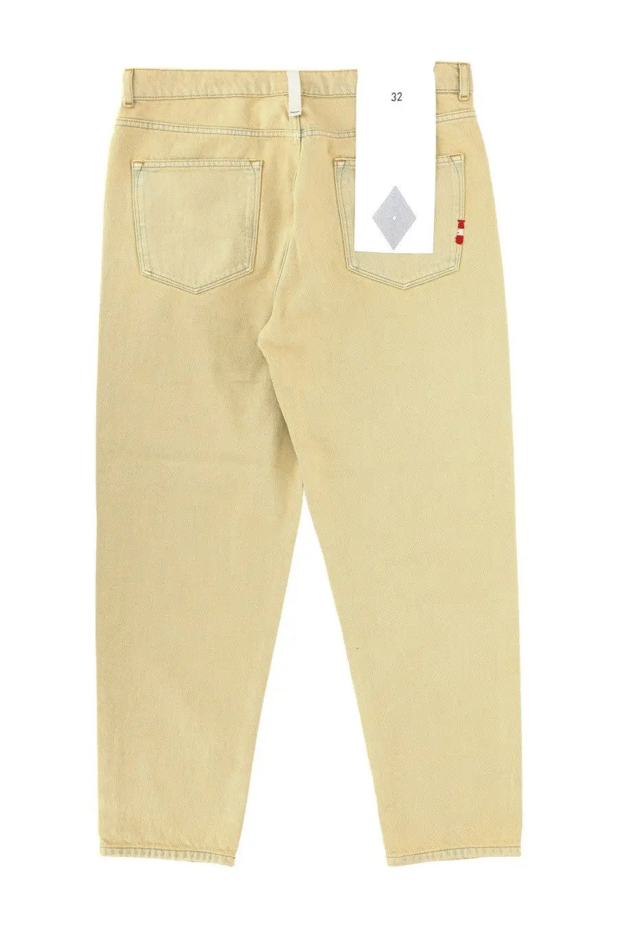 Beige denim straight-leg jeans with visible stitching from Amish Supplies men’s Jeremiah Harley collection