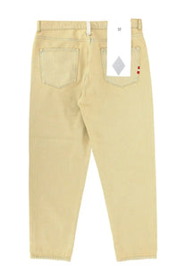 Beige denim straight-leg jeans with visible stitching from Amish Supplies men’s Jeremiah Harley collection