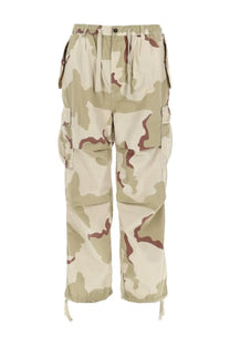 Beige and brown desert camouflage cargo pants with multiple pockets for men made of cotton by amish supplies