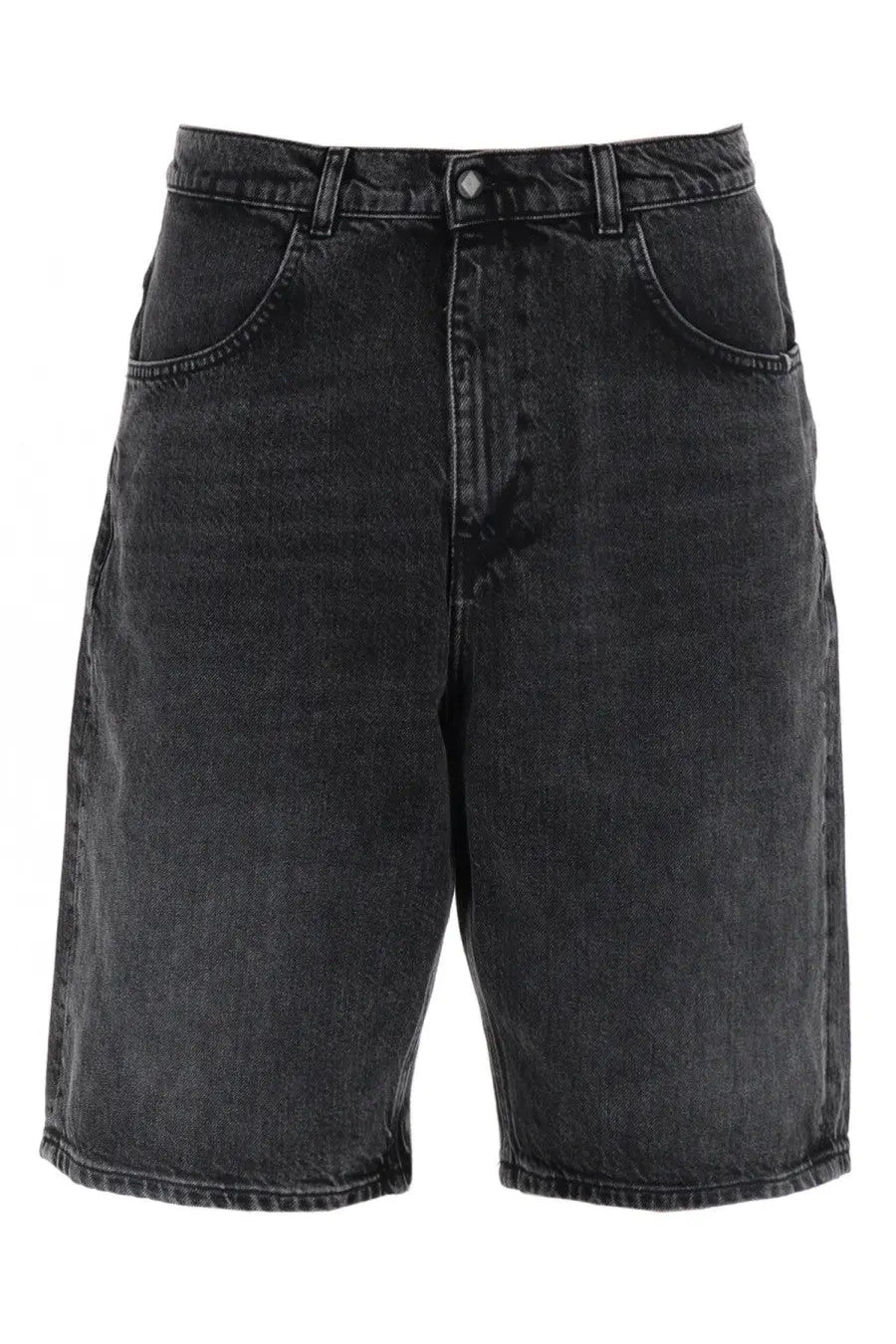 Amish supplies men’s shorts tommy black black denim shorts with faded texture and classic five-pocket design