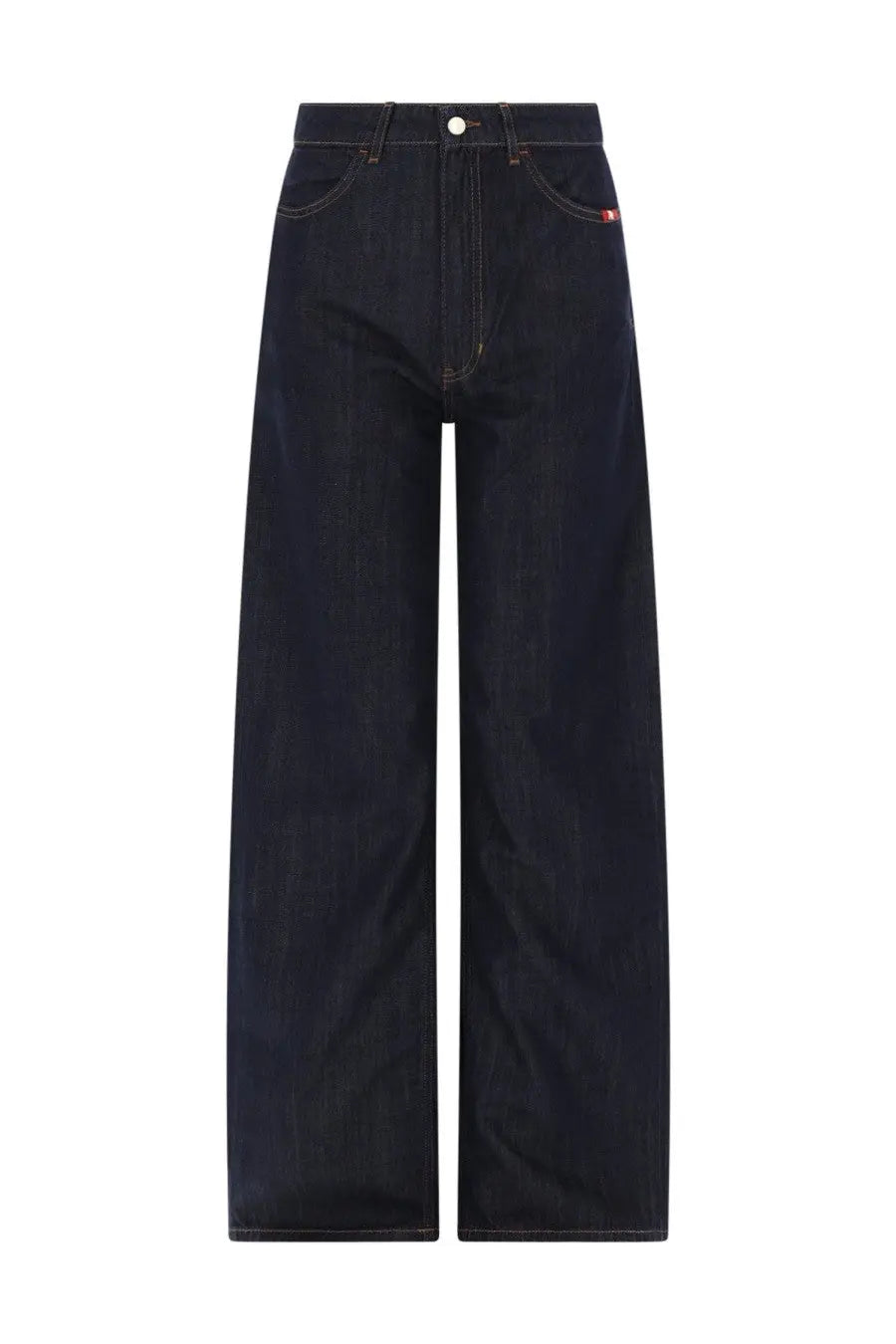Dark indigo high waist straight leg denim trousers from amish supplies womens jeans linda blue collection
