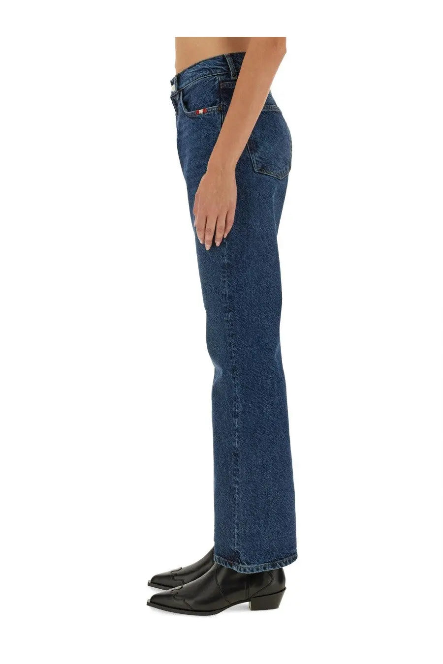 Amish supplies women’s kendal jeans blue dark-wash denim with straight-leg cut and classic five-pocket design