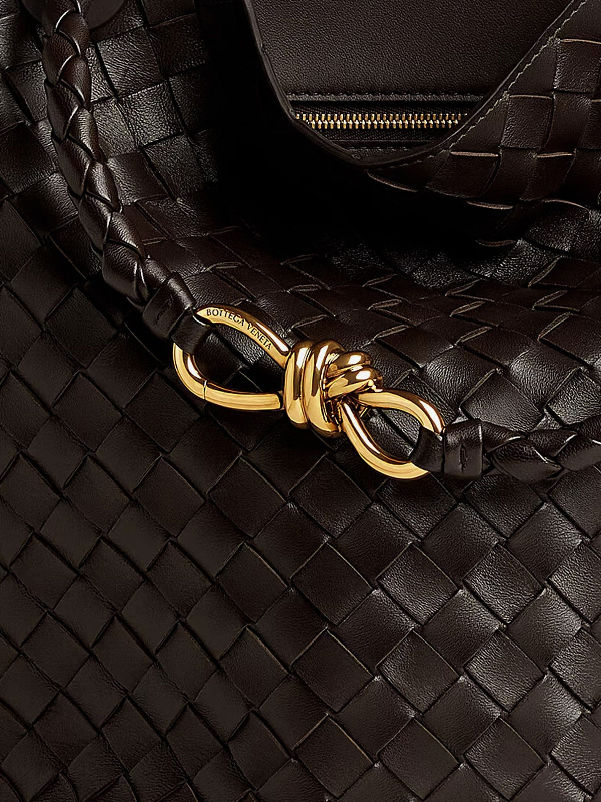 Bottega Veneta Women's Andiamo Bucket Leather Crossbody Bag Brown