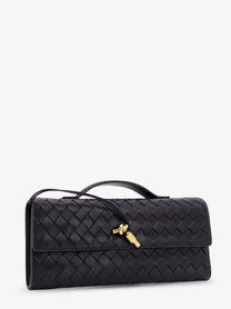 Bottega Veneta Women's Andiamo Leather Clutch Black