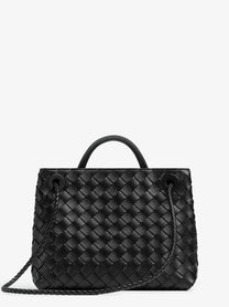 Bottega Veneta Women's Andiamo Small Leather Crossbody Bag Black
