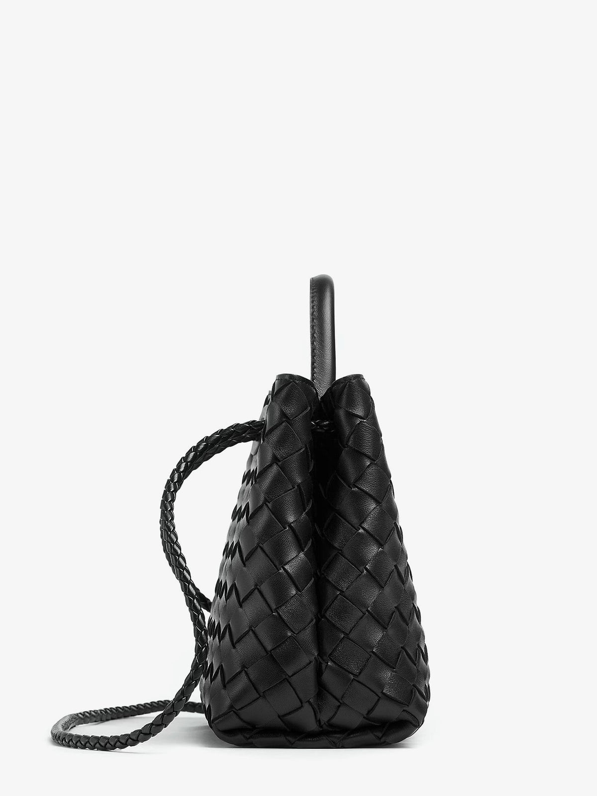Bottega Veneta Women's Andiamo Small Leather Crossbody Bag Black