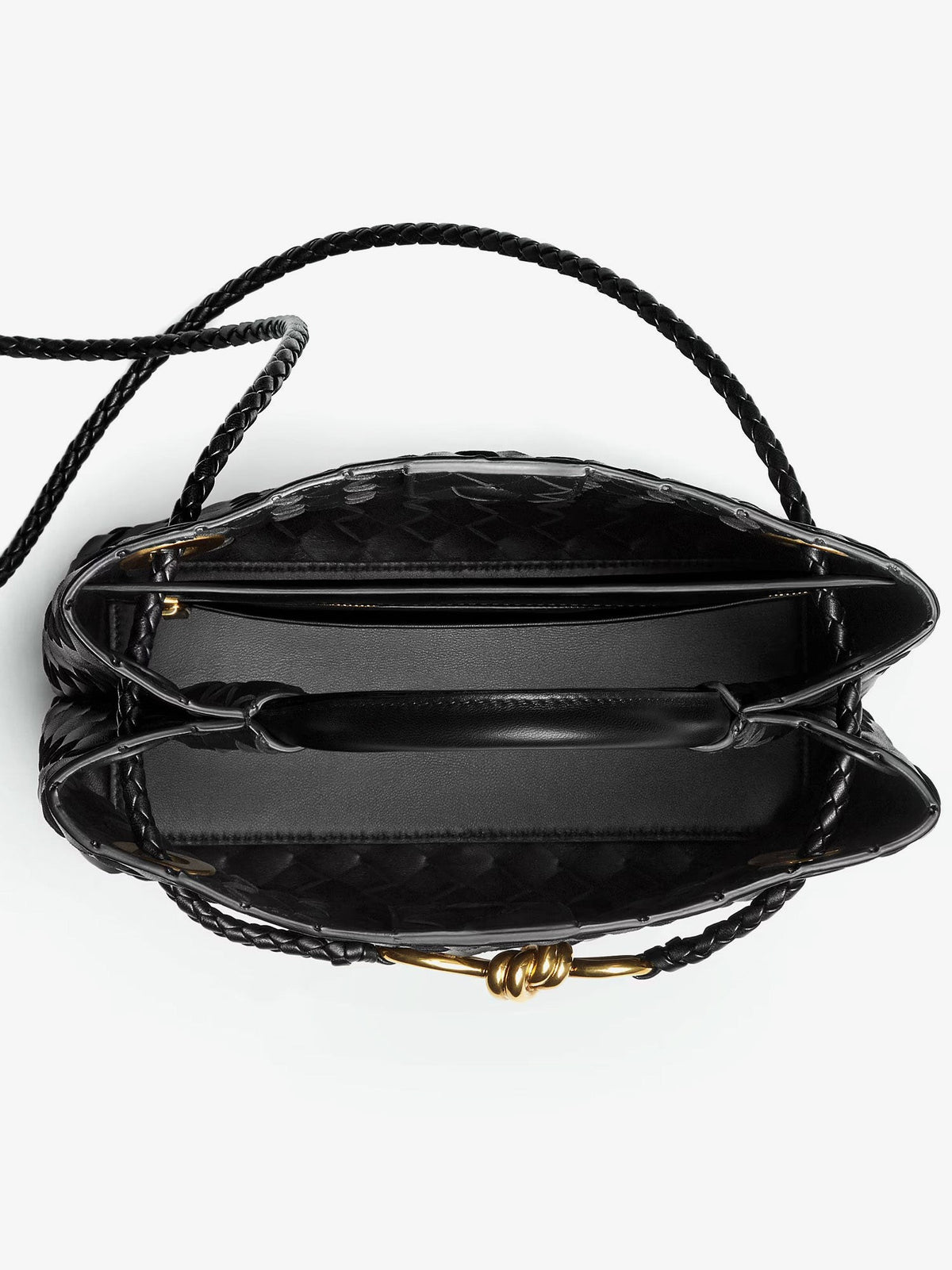 Bottega Veneta Women's Andiamo Small Leather Crossbody Bag Black