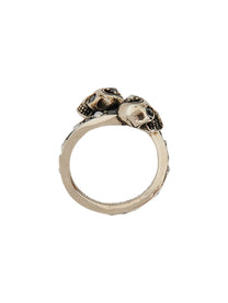 Alexander McQueen Women's Anello Twin Skull Silver