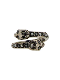 Alexander McQueen Women's Anello Twin Skull Silver