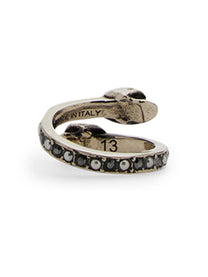 Alexander McQueen Women's Anello Twin Skull Silver