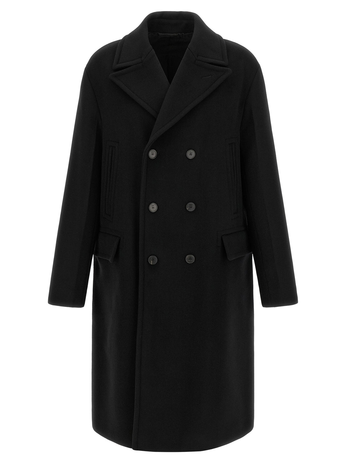 Fendi Angora and Wool Coat Black