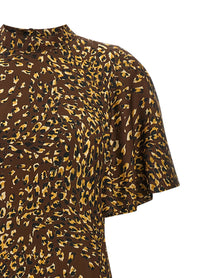 TWINSET Animal Print Dress Brown