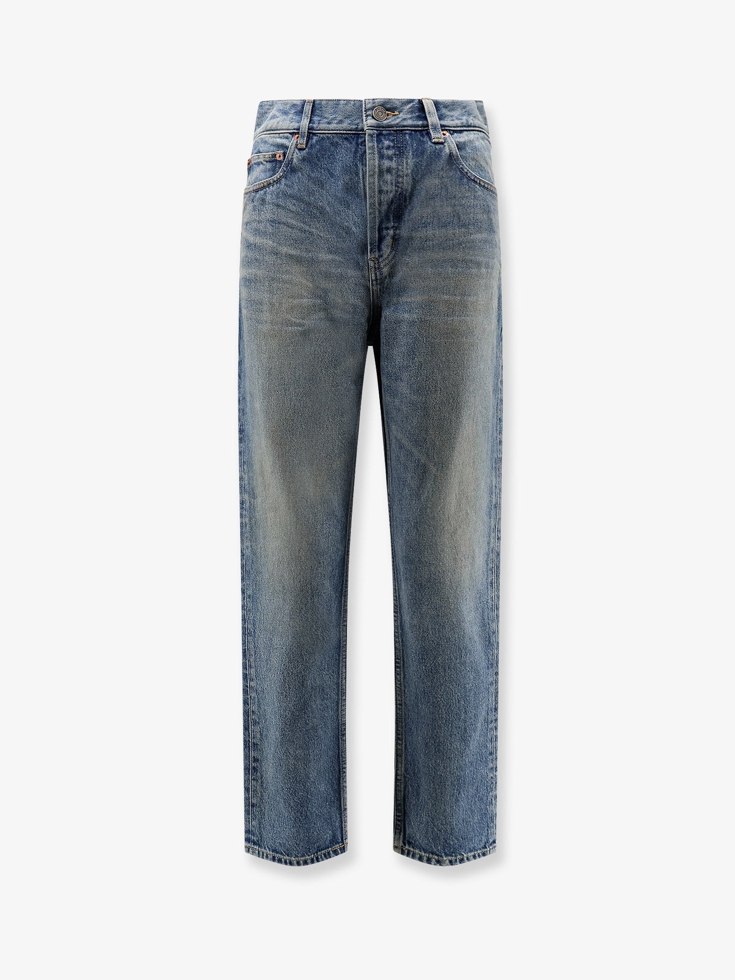 Saint Laurent Women's Ankle Midi Blue Denim Jeans Blue