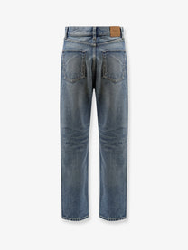 Saint Laurent Women's Ankle Midi Blue Denim Jeans Blue