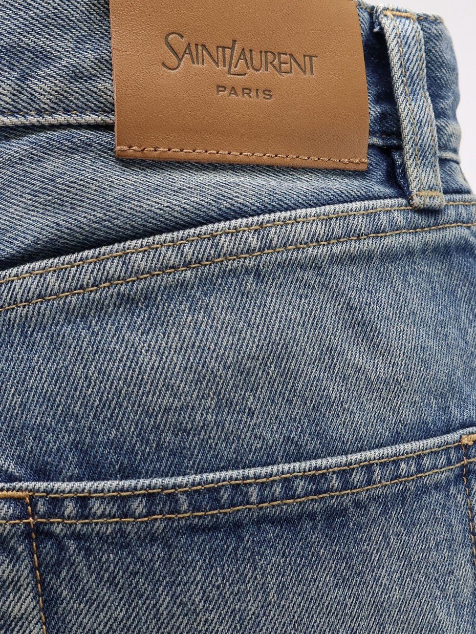 Saint Laurent Women's Ankle Midi Blue Denim Jeans Blue