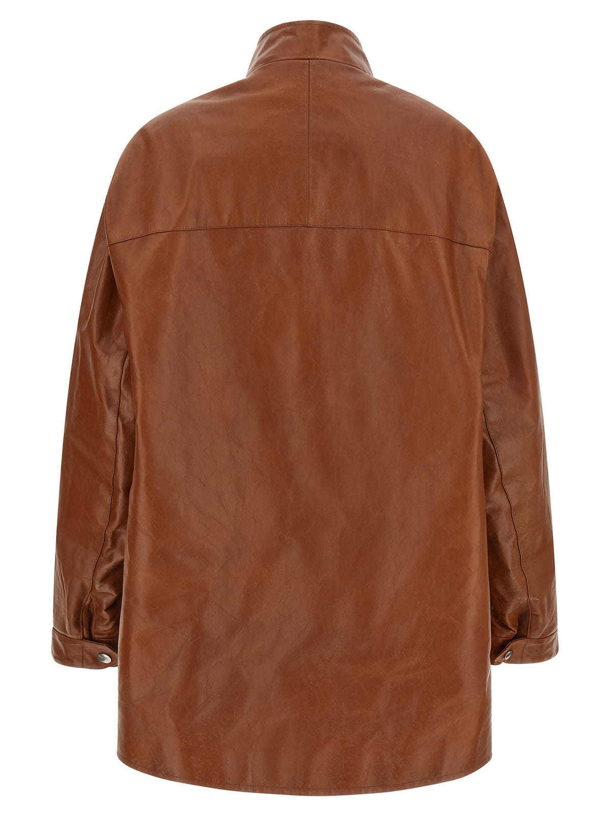 PRADA Antiqued Leather Caban Brown