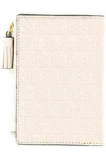 Anya Hindmarch women’s portafoglio cornflakes white cream leather journal with gold zipper and matching tassel