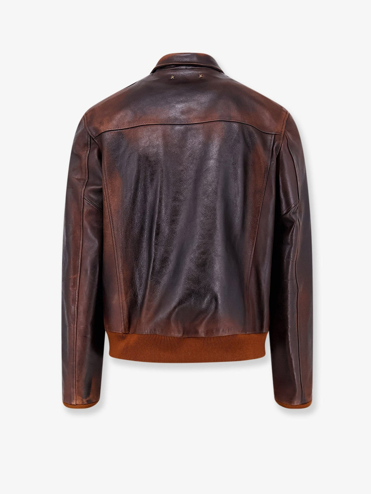 Golden Goose Men's Archive Distressed Effect Leather Jacket Brown