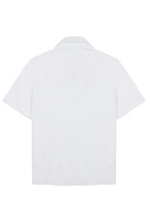 Archivium be updated men’s white short-sleeved button-up shirt with classic collar and minimalist design