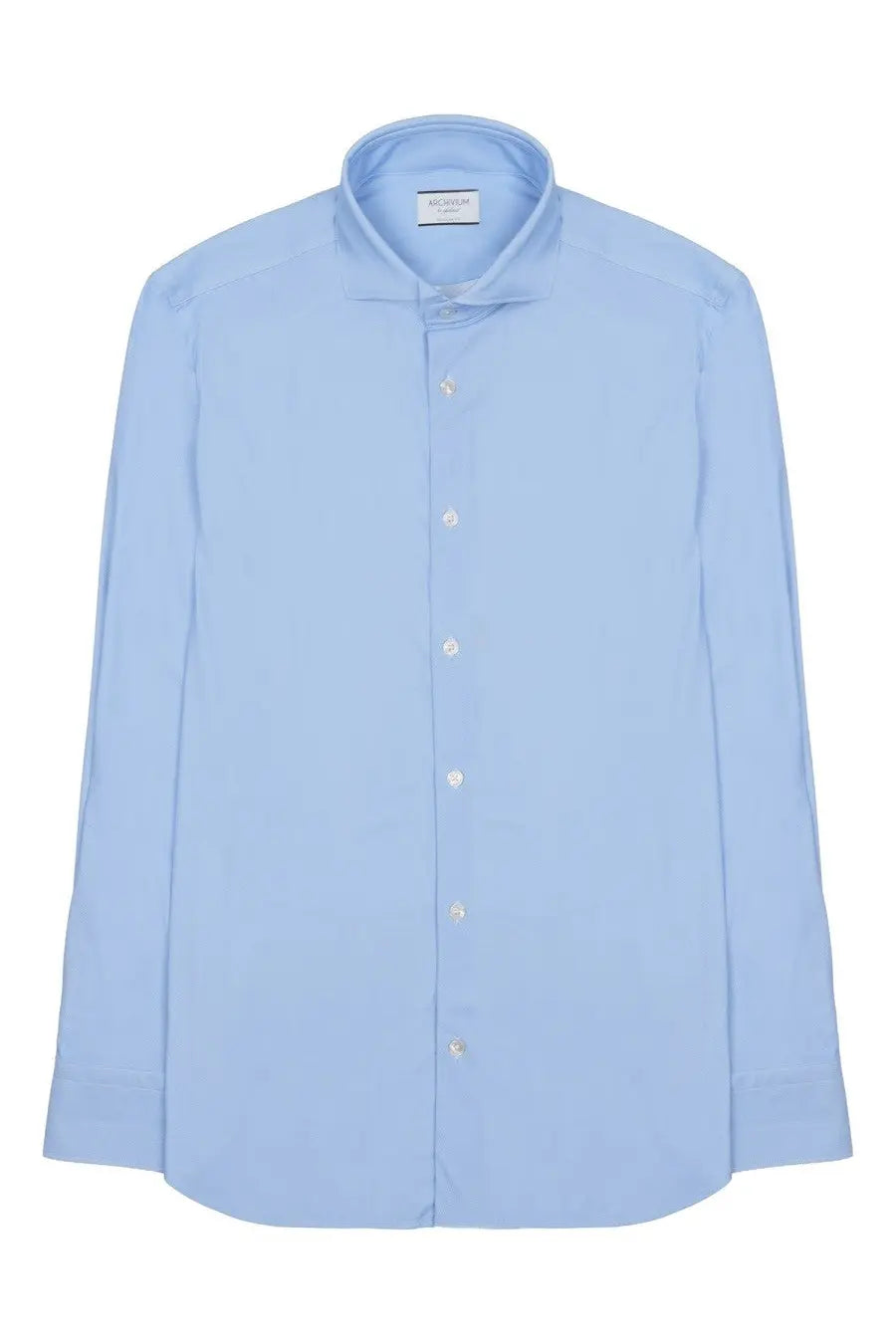 Archivium be updated men’s camicia light blue long-sleeved dress shirt with crisp collar in technical fabric