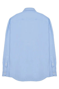 Archivium be updated men’s camicia light blue long-sleeved dress shirt with classic collar in technical fabric
