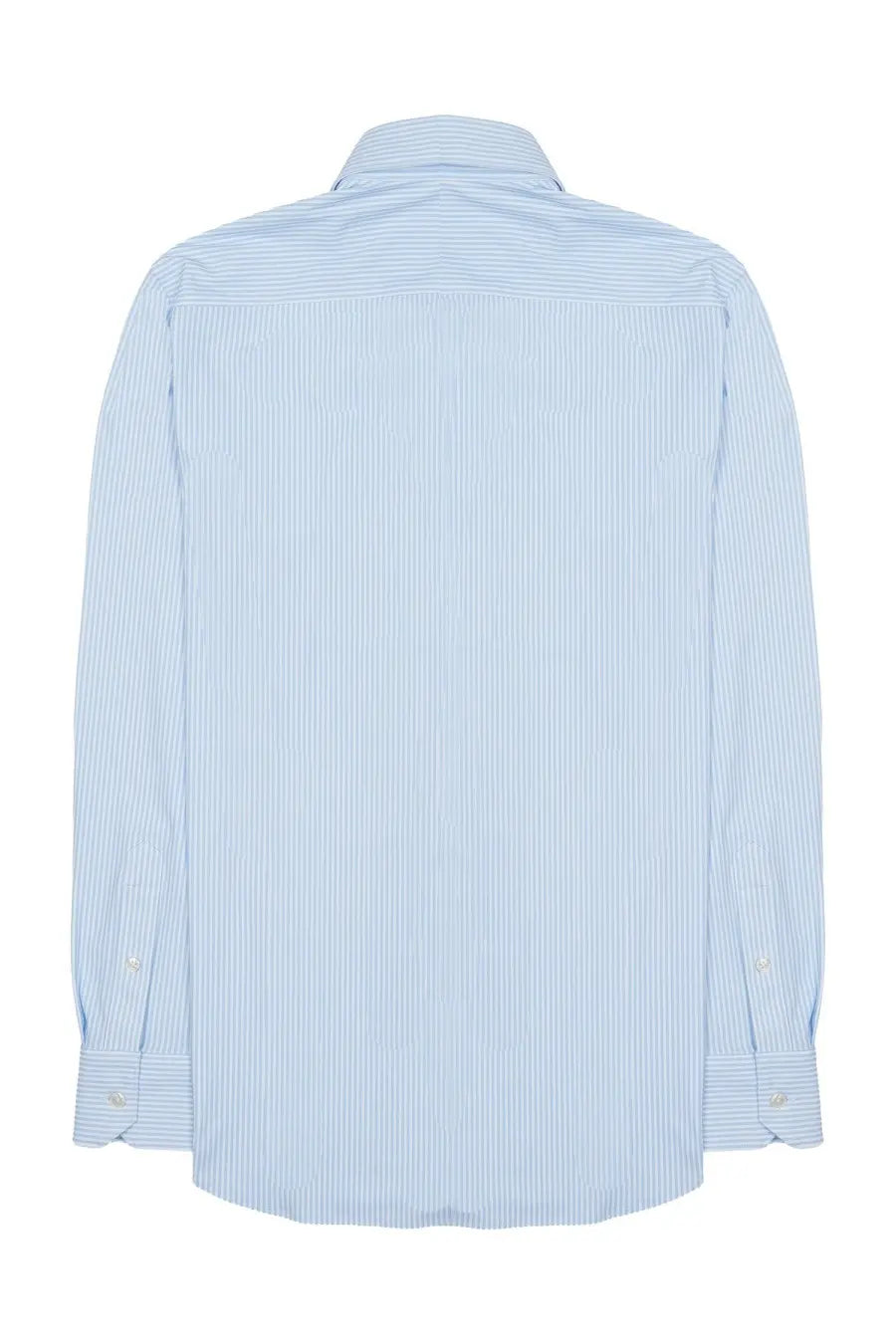 Archivium be updated men’s camicia light blue and white striped long-sleeved dress shirt in technical fabric blue