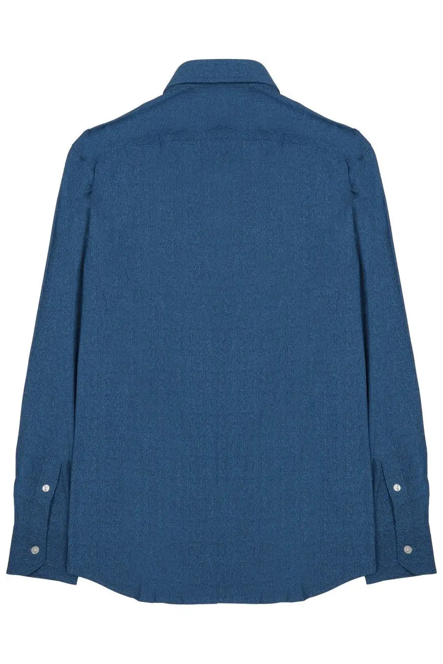 Archivium be updated men’s camicia navy blue textured cotton button-down shirt with classic collar and cuffs