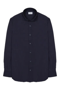 Archivium be updated men’s camicia in tessuto tecnico blue sleek dark navy dress shirt with crisp collar and subtle buttons