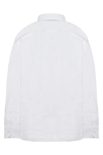Archivium be updated men’s camicia white cotton button-down shirt with classic collar and long sleeves in tessuto tecnico