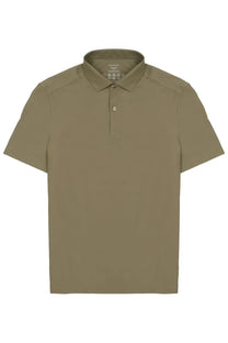Olive green Archivium be updated men’s short-sleeved polo shirt with classic collar and two-button placket