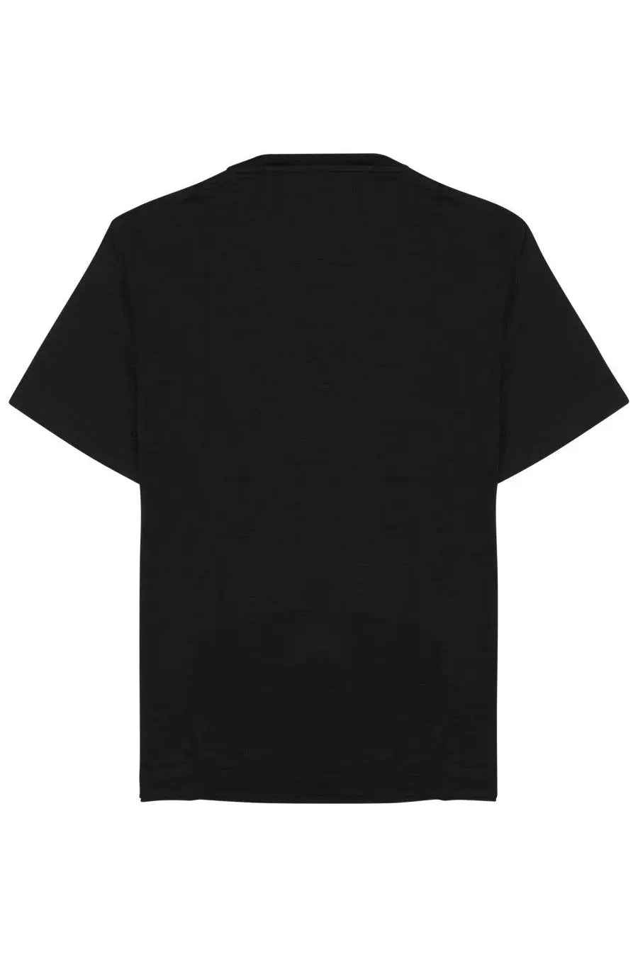 Archivium be updated men’s black short-sleeved shirt in lana with a simple solid design visible from the front