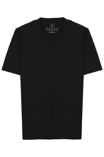 Archivium be updated men’s black short-sleeved crew neck t-shirt in tessuto tecnico with subtle white branding at neckline