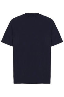 Black short-sleeved crew neck archivium be updated men’s shirt in technical tessuto tecnico blue fabric
