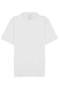 Archivium be updated men’s white short-sleeved crew neck t-shirt in tessuto tecnico with minimalist design and subtle brand label