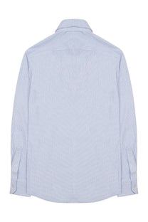 Archivium be updated men’s striped shirt in light blue and white cotton with a classic collar and fine stripes