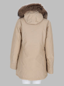 Woolrich Women's Arctic Parka in Ramar Cloth Con Pelliccia Removibile Beige