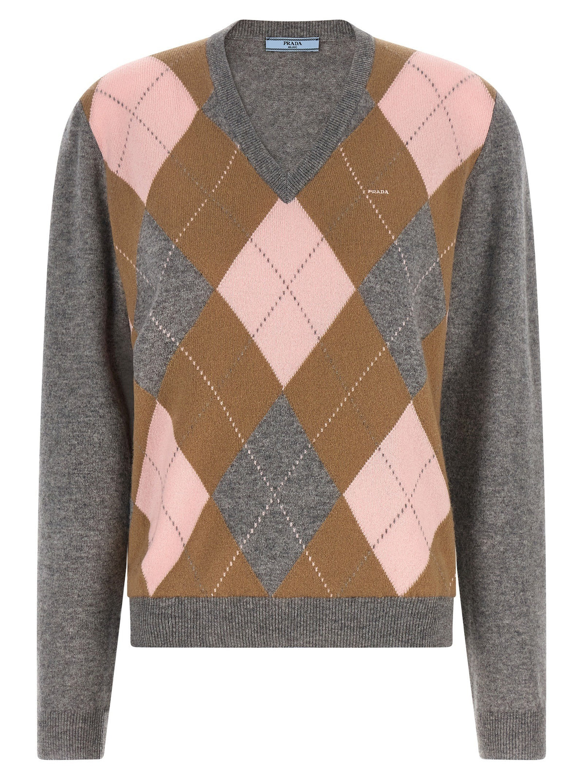 PRADA Argyle Sweater Grey