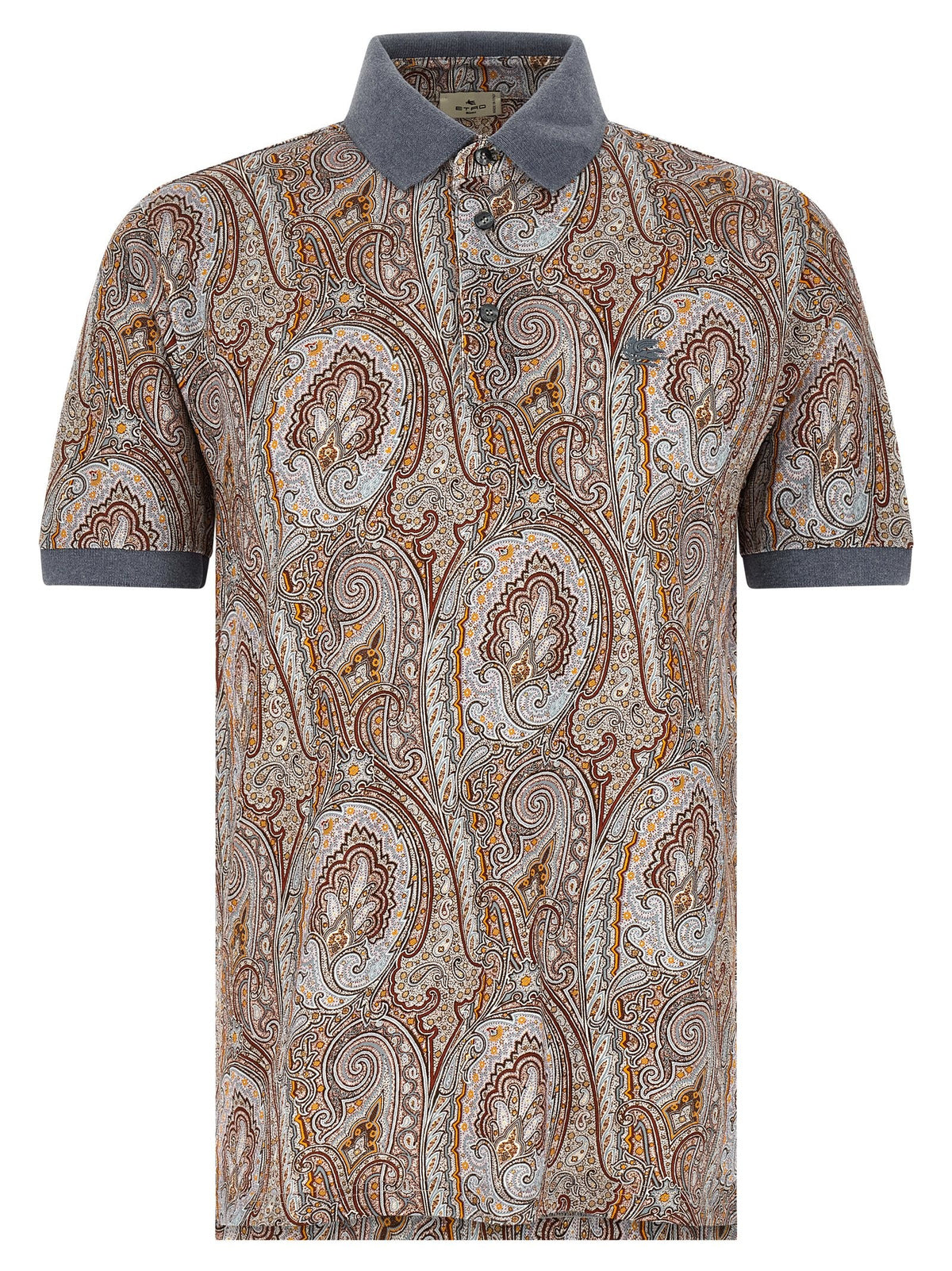 ETRO Arnica Paisley Polo Shirt Gold