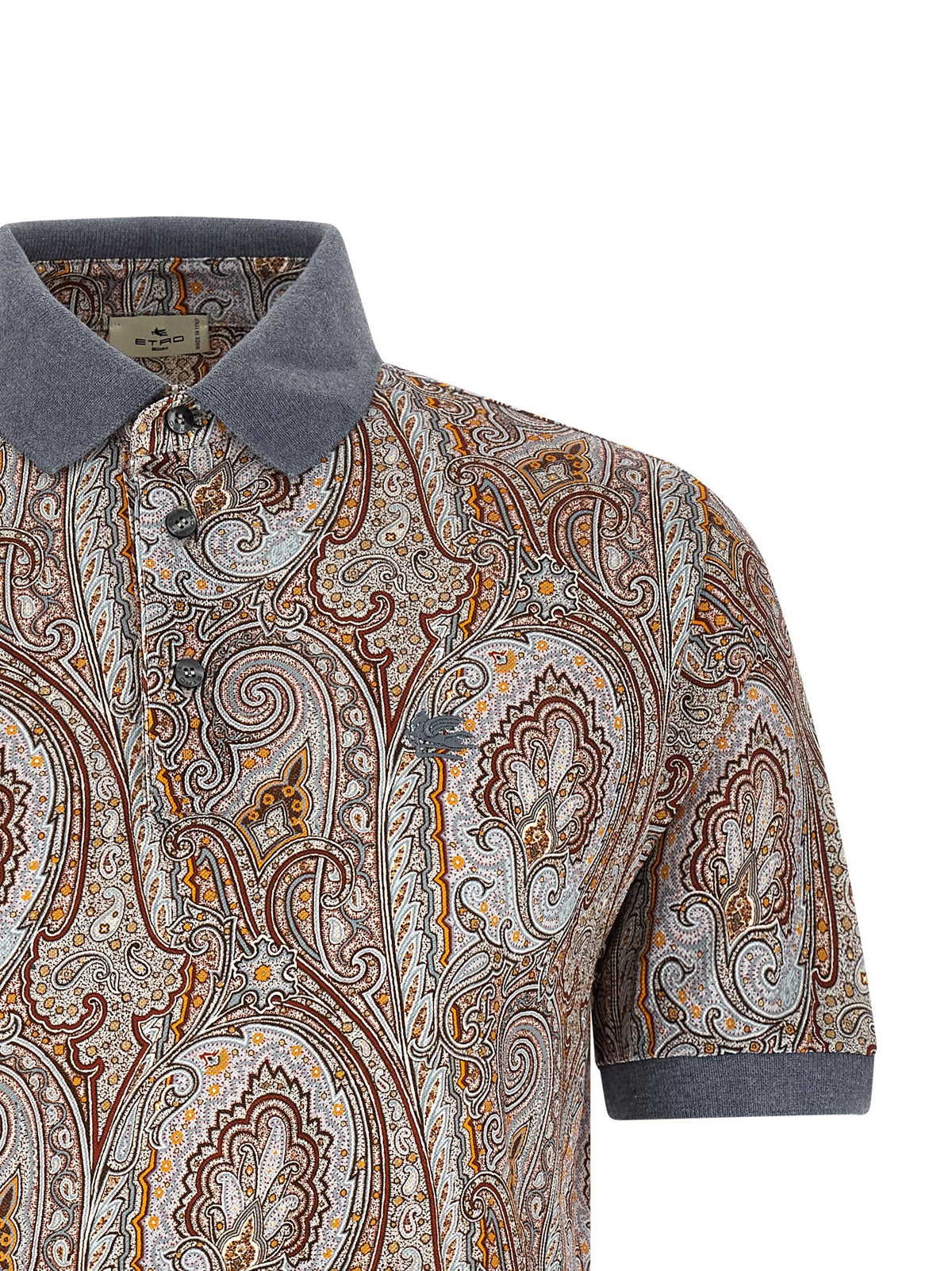 ETRO Arnica Paisley Polo Shirt Gold