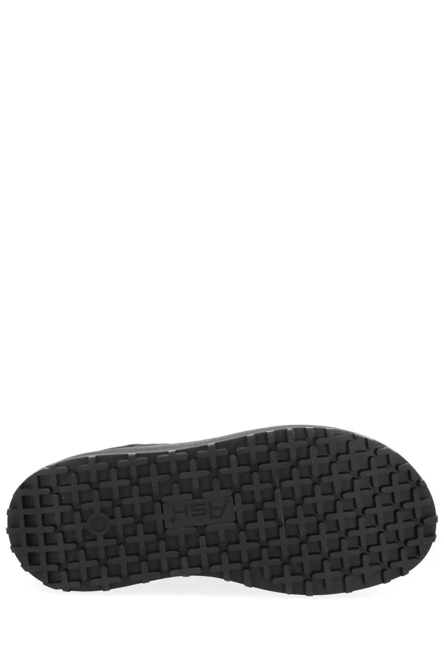 Black rubber sole with grid tread pattern on the back of ash women’s boot onyx brown