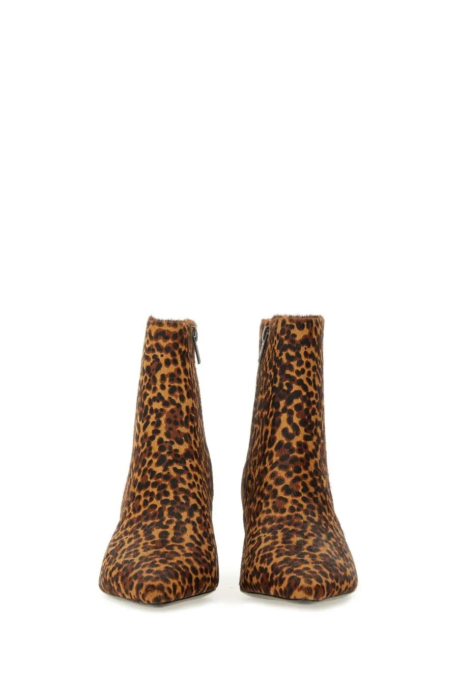 Ash women’s boot Vicky pattern brown and black leopard-print ankle boots with suede-like texture