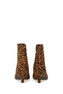 Ash women’s boot Vicky pattern ankle boots with brown and black leopard print and suede-like texture