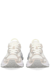 Ash women’s dragon sneaker white chunky sneakers with textured mesh upper and rubber sole in white and light gray