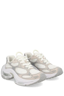 A pair of ash women’s dragon chunky off-white and gray athletic sneakers with mesh panels and bold rubber soles