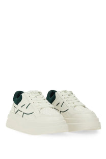 Ash women’s iconic sneaker white platform sneakers with dark green accents and minimalist geometric side design